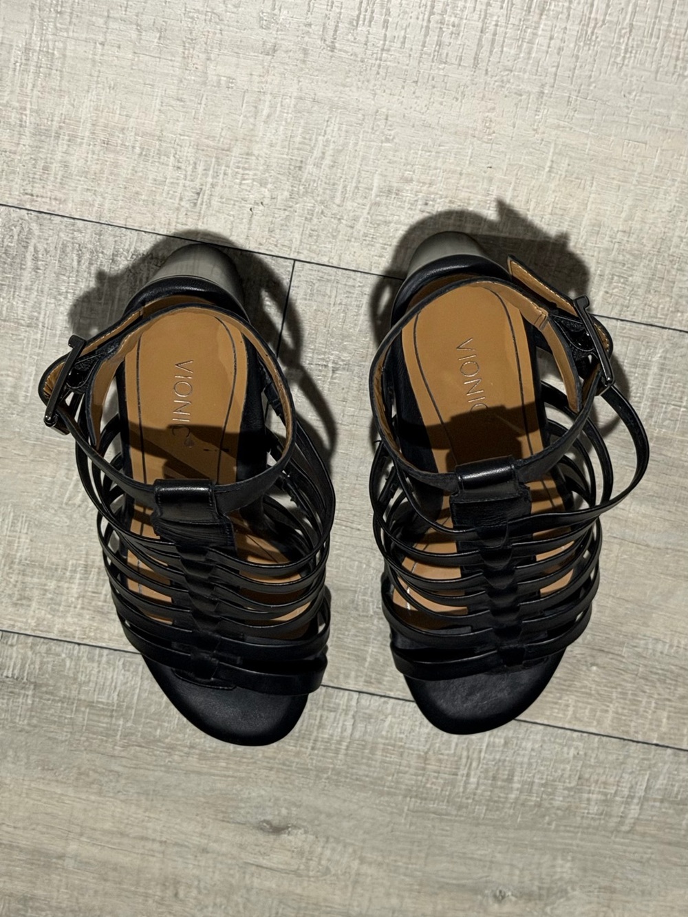 Vionic Black Multi-Strap Heeled Sandals